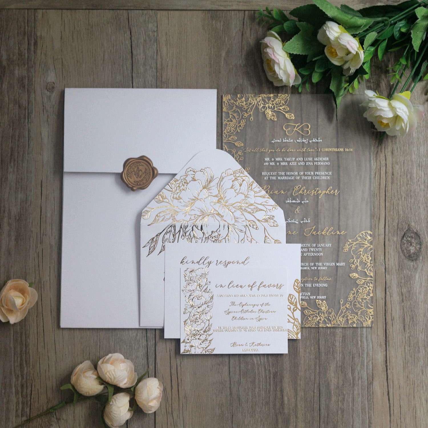 Elegant Wedding Invitations Transparent Acrylic Invitation Card Personalized Custom